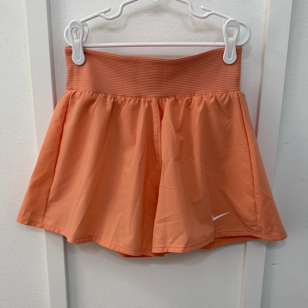 Nike Peach-Orange Circle Skirt with Built-In Shorts
